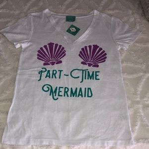 NWT Small “Part-Time Mermaid” distressed top
